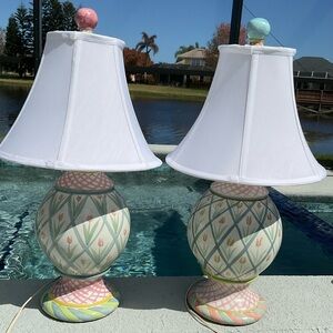Mackenzie Childs lamp with White Shades